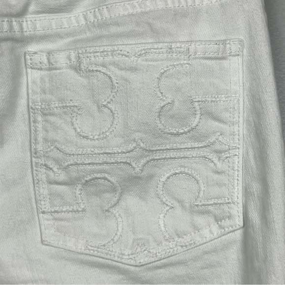 Tory Burch white Super Skinny denim embroidered pocket jeans, size 27. - Picture 7 of 11